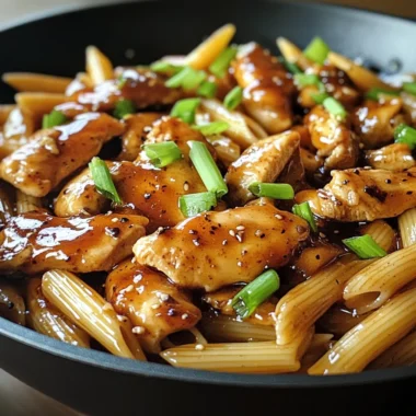 Sticky Honey Garlic Chicken Penne Skillet (Easy 30-Minute Dinner)