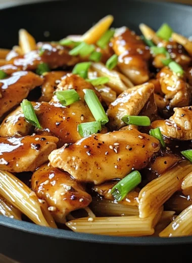 Sticky Honey Garlic Chicken Penne Skillet (Easy 30-Minute Dinner)