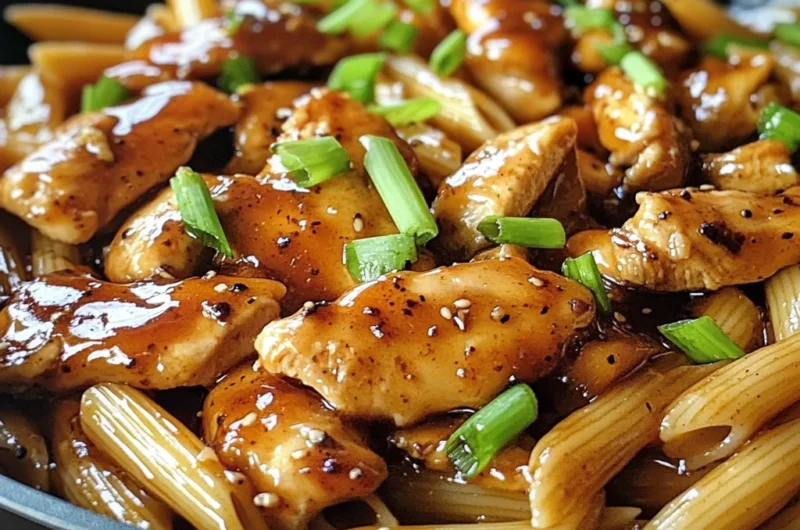 Sticky Honey Garlic Chicken Penne Skillet (Easy 30-Minute Dinner)