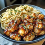 Sticky Honey Garlic Chicken with Garlic Butter Noodles