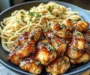 Sticky Honey Garlic Chicken with Garlic Butter Noodles