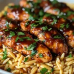 Sticky Sweet Honey BBQ Chicken Orzo
