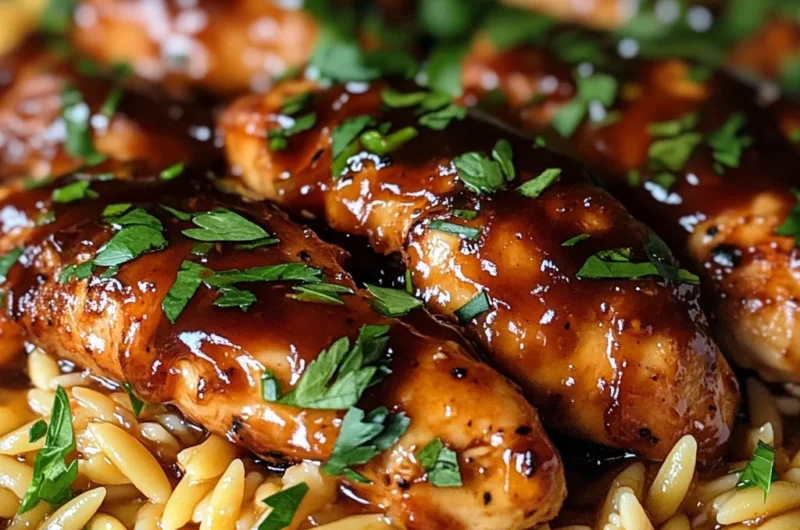 Sticky Sweet Honey BBQ Chicken Orzo