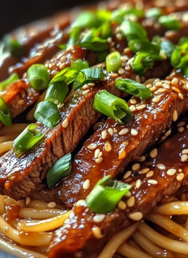 Sticky Sweet Honey Chili Steak Pasta Skillet