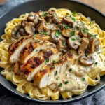 Ultimate Creamy Garlic Mushroom Chicken Pasta Bowl