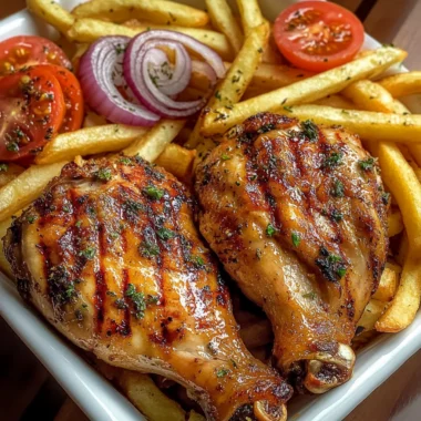 Ultimate Creamy Herb Grilled Chicken & Fries Platter