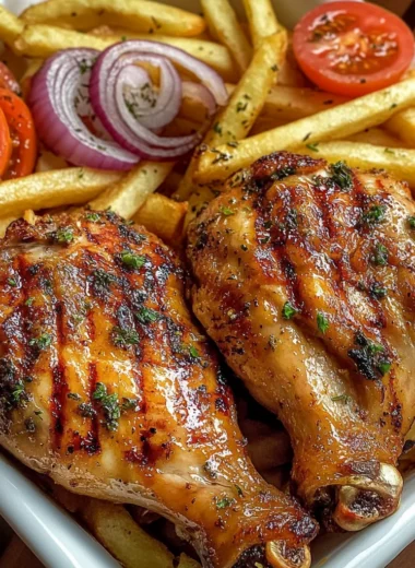 Ultimate Creamy Herb Grilled Chicken & Fries Platter