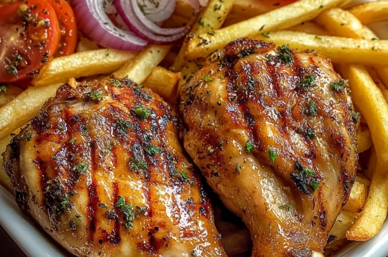 Ultimate Creamy Herb Grilled Chicken & Fries Platter
