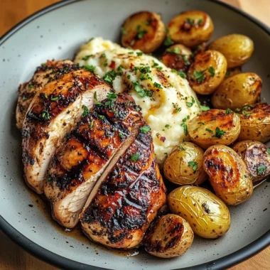 Ultimate Grilled Chicken with Creamy Garlic Mash & Herb Potatoes