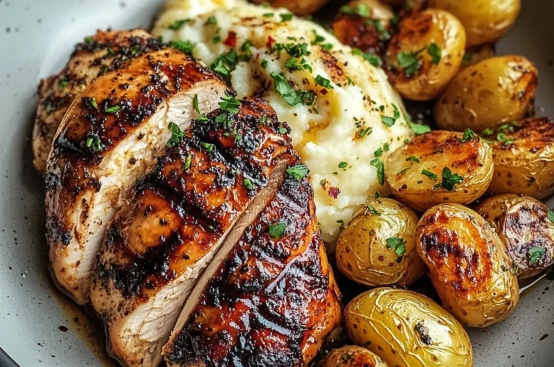 Ultimate Grilled Chicken with Creamy Garlic Mash & Herb Potatoes