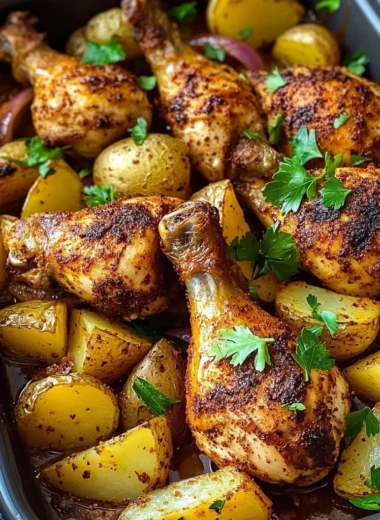 Ultimate Oven-Roasted Chicken Drumsticks & Potatoes Delight