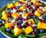 Vibrant Mango, Berry & Spinach Christmas Salad with Honey Mustard Citrus Drizzle