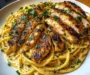 Creamy Garlic Herb Spaghetti with Grilled Chicken