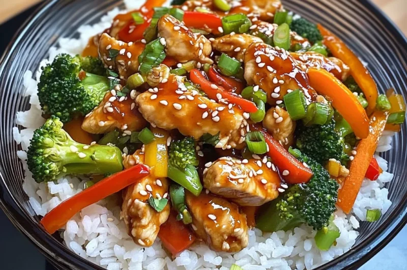 Next-Level Teriyaki Chicken Stir-Fry with Rainbow Veggies & Fluffy Rice