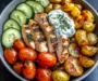 Ultimate Greek Chicken Power Bowl with Crispy Potatoes & Dill Yogurt